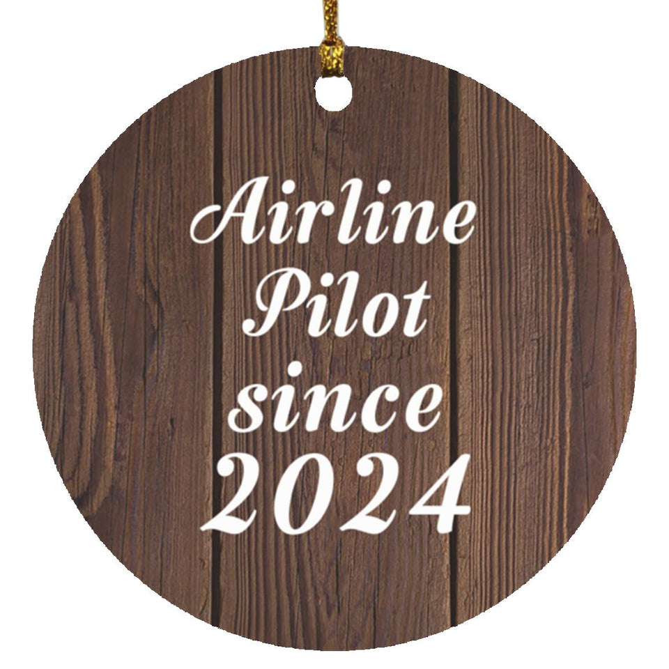 Airline Pilot Since 2024 - Circle Ornament D