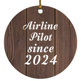Airline Pilot Since 2024 - Circle Ornament D