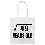 7th Birthday Square Root of 49 Years Old - Tote Bag White