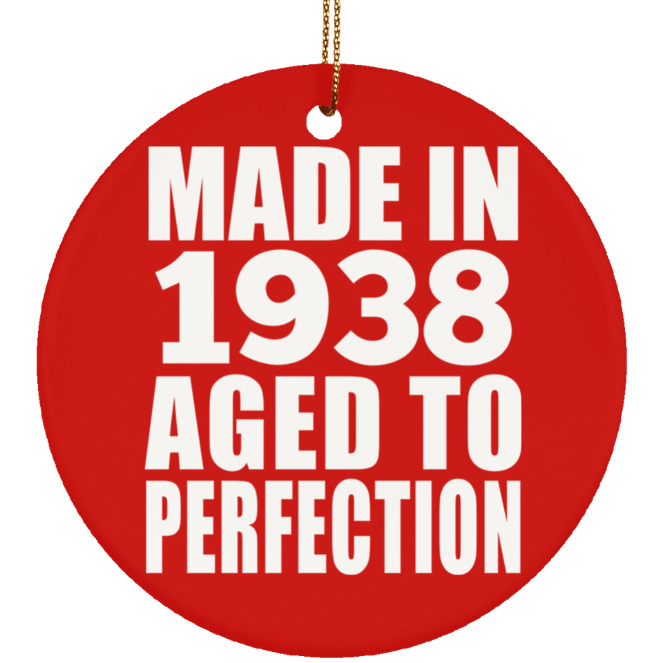 86th Birthday Made In 1938 Aged to Perfection - Circle Ornament
