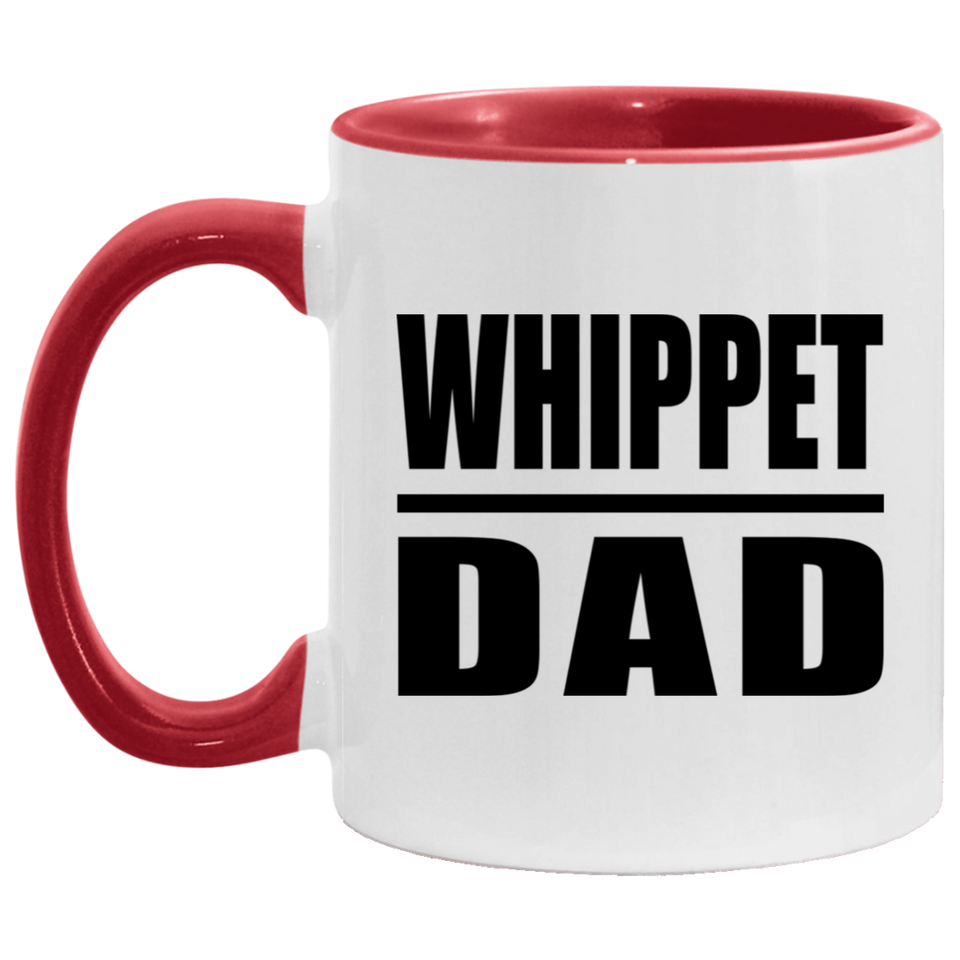 Whippet Dad - 11oz Accent Mug Red