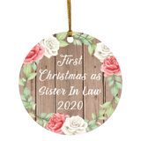 First Christmas As Sister In Law 2020 - Circle Ornament B