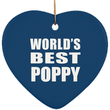 World's Best Poppy - Heart Ornament