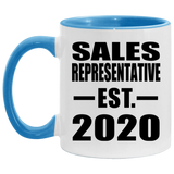 Sales Representative Established EST. 2020 - 11oz Accent Mug Blue