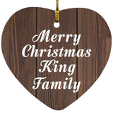 Merry Christmas King Family - Heart Ornament D