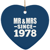 46th Anniversary Mr & Mrs Since 1978 - Heart Ornament
