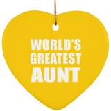 World's Greatest Aunt - Heart Ornament