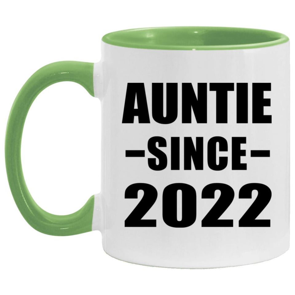 Auntie Since 2022 - 11oz Accent Mug Green