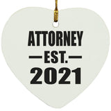 Attorney Established EST. 2021 - Heart Ornament