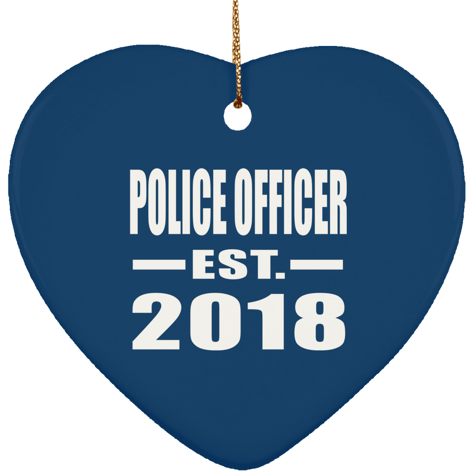 Police Officer Established EST. 2018 - Heart Ornament