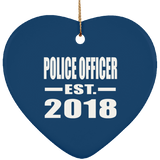 Police Officer Established EST. 2018 - Heart Ornament