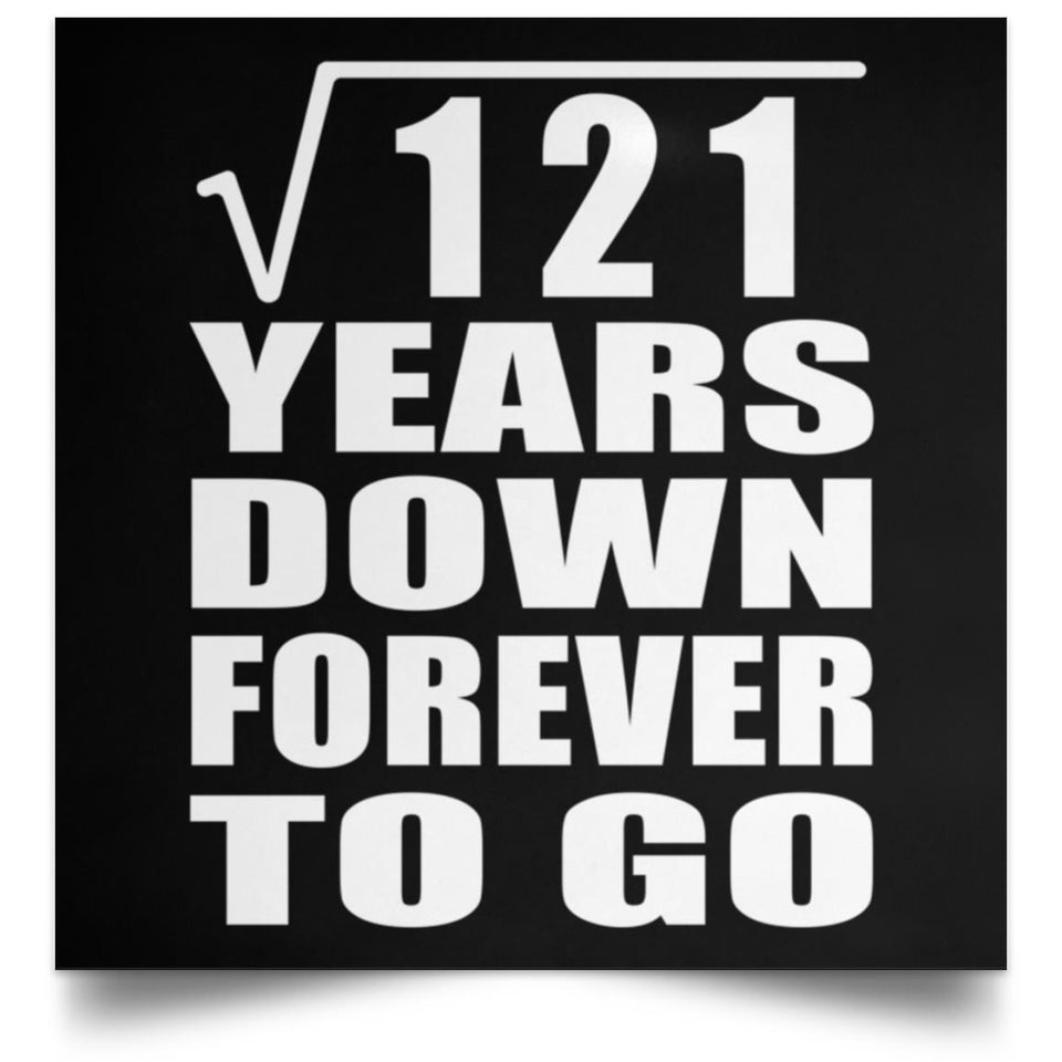 11th Anniversary Square Root of 121 Years Down Forever To Go - Poster Square