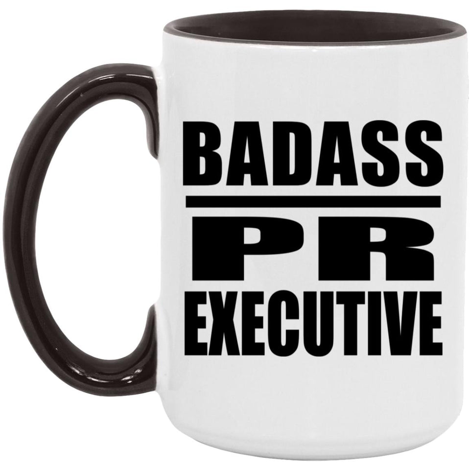 Badass PR Executive - 15oz Accent Mug Black