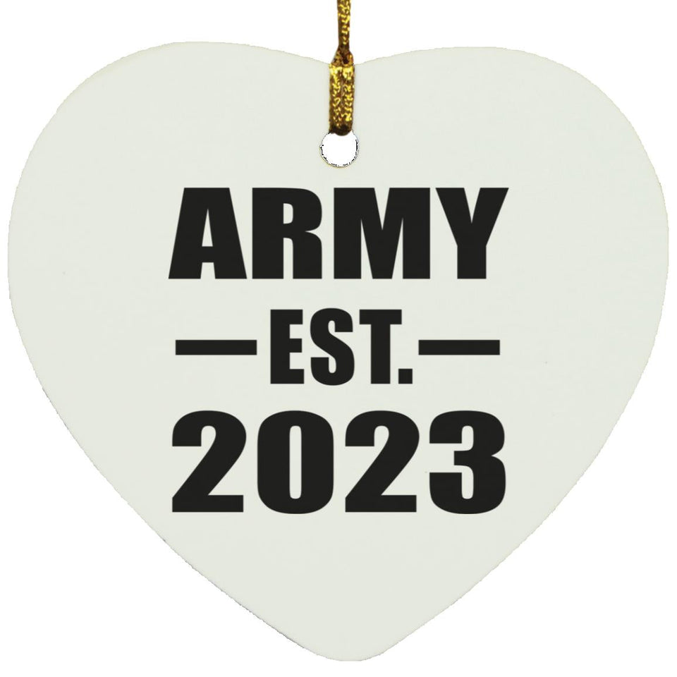 Army Established EST. 2023 - Heart Ornament