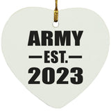 Army Established EST. 2023 - Heart Ornament