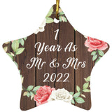 1st Anniversary 1 Year As Mr & Mrs 2022 - Star Ornament A