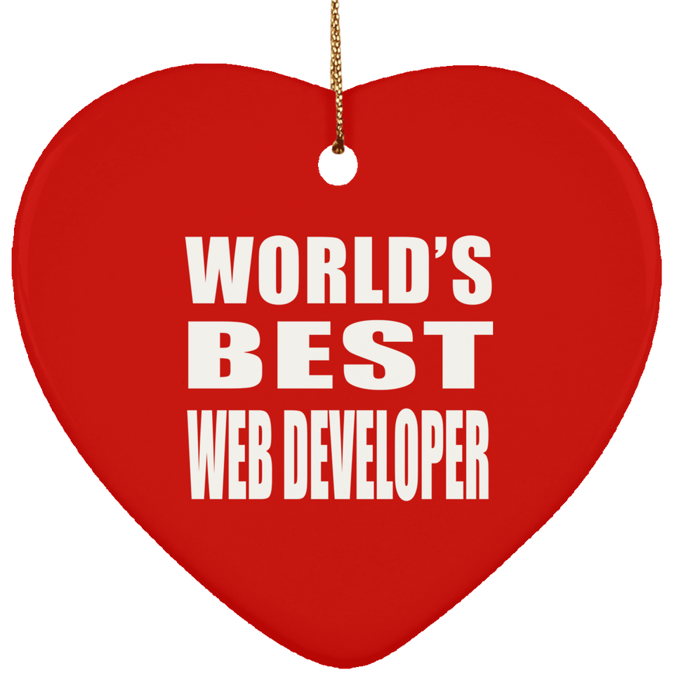 World's Best Web Developer - Heart Ornament