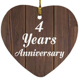 4th Anniversary 4 Years Anniversary - Heart Ornament D