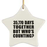98th Anniversary 35,770 Days Together But Who's Counting - Star Ornament