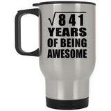 29th Birthday Square Root of 841 Years of Being Awesome - Silver Travel Mug