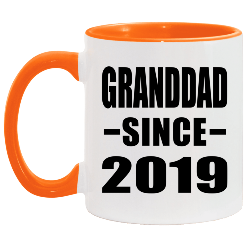 Granddad Since 2019 - 11oz Accent Mug Orange