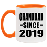 Granddad Since 2019 - 11oz Accent Mug Orange