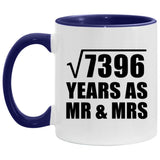 86th Anniversary Square Root of 7396 Years As Mr & Mrs - 11oz Accent Mug Purple