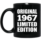 57th Birthday Original 1967 Limited Edition - 11oz Coffee Mug Black