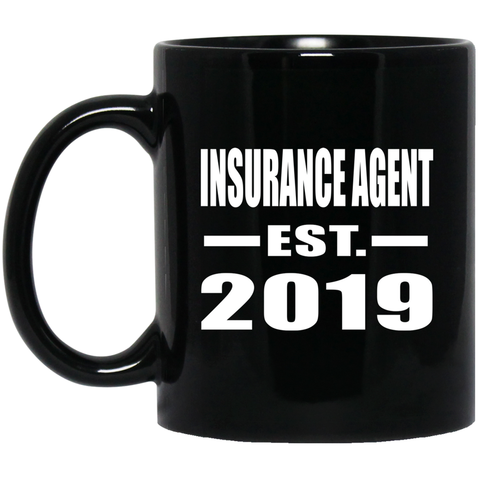 Insurance Agent Established EST. 2019 - 11oz Coffee Mug Black