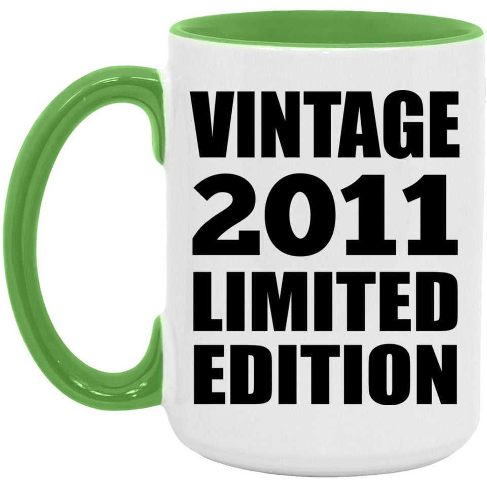13th Birthday Vintage 2011 Limited Edition - 15oz Accent Mug Green