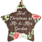 First Christmas As Mr & Mrs Gordon - Star Ornament A