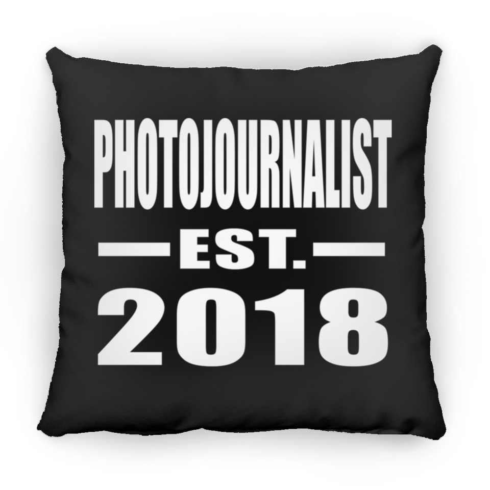 Photojournalist Established EST. 2018 - Throw Pillow Black