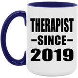 Therapist Since 2019 - 15oz Accent Mug Purple