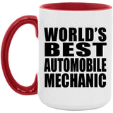 World's Best Automobile Mechanic - 15oz Accent Mug Red