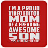 Proud Video Editor Mom Of Awesome Son - Drink Coaster