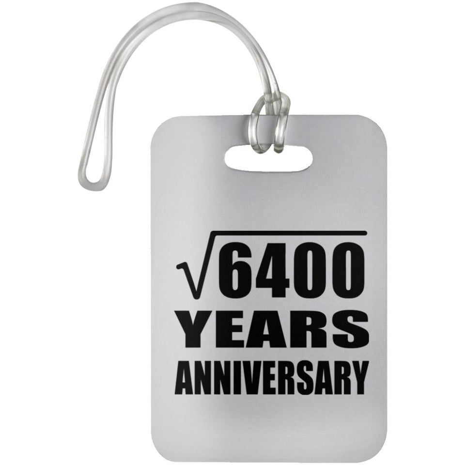 80th Anniversary Square Root of 6400 Years Anniversary - Luggage Bag Tag