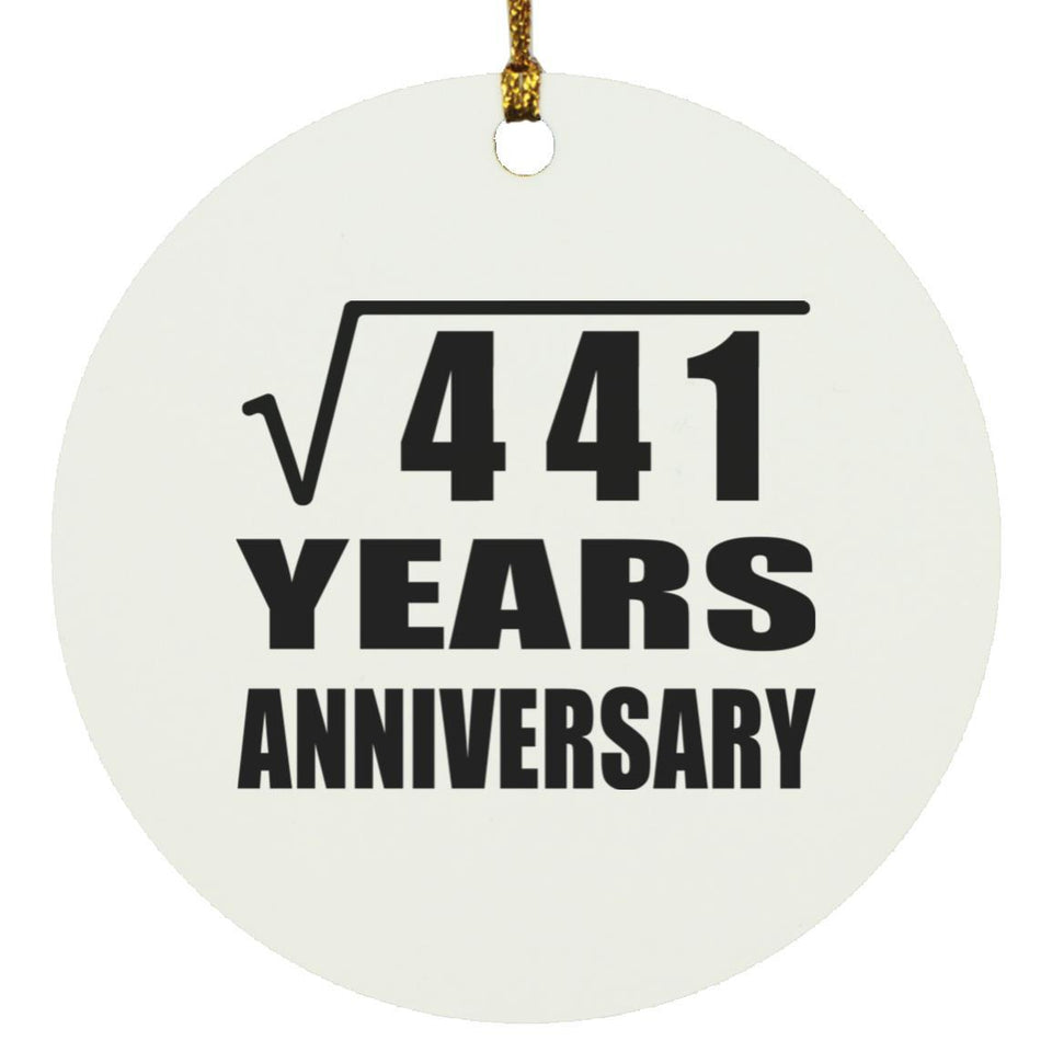 21st Anniversary Square Root of 441 Years Anniversary - Circle Ornament