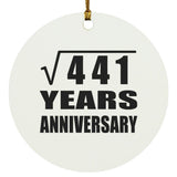 21st Anniversary Square Root of 441 Years Anniversary - Circle Ornament