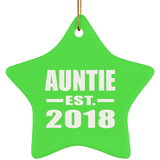 Auntie Established EST. 2018 - Star Ornament