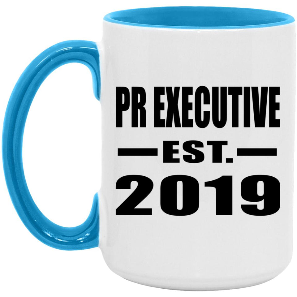 Pr Executive Established EST. 2019 - 15oz Accent Mug Blue