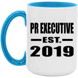 Pr Executive Established EST. 2019 - 15oz Accent Mug Blue