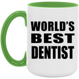 World's Best Dentist - 15oz Accent Mug Green