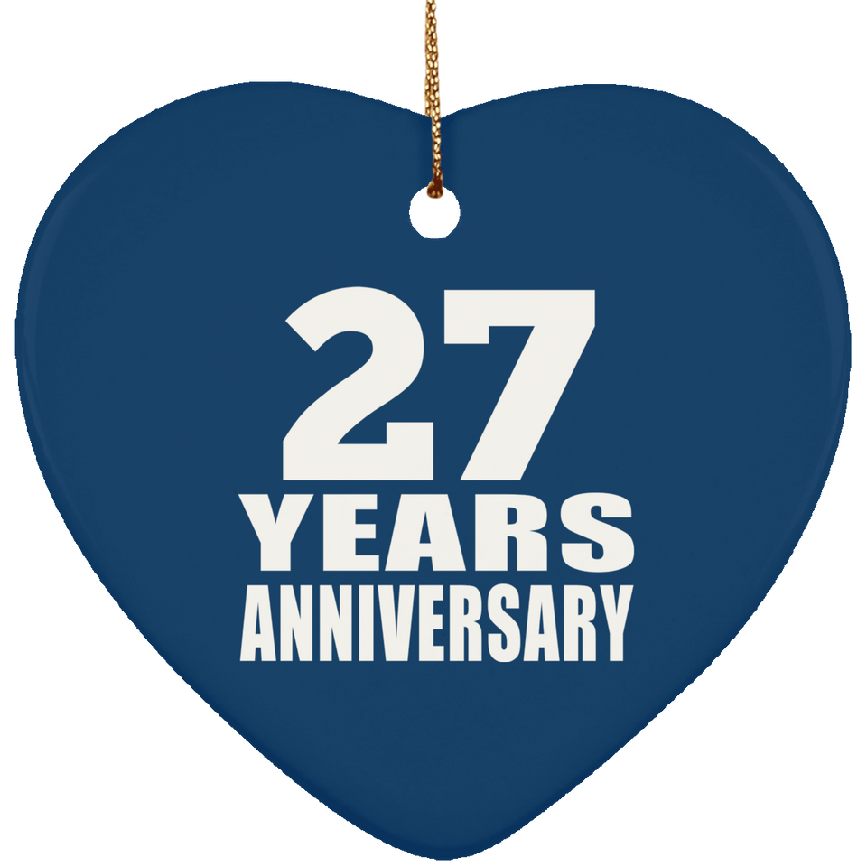 27th Anniversary 27 Years - Heart Ornament