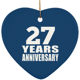 27th Anniversary 27 Years - Heart Ornament
