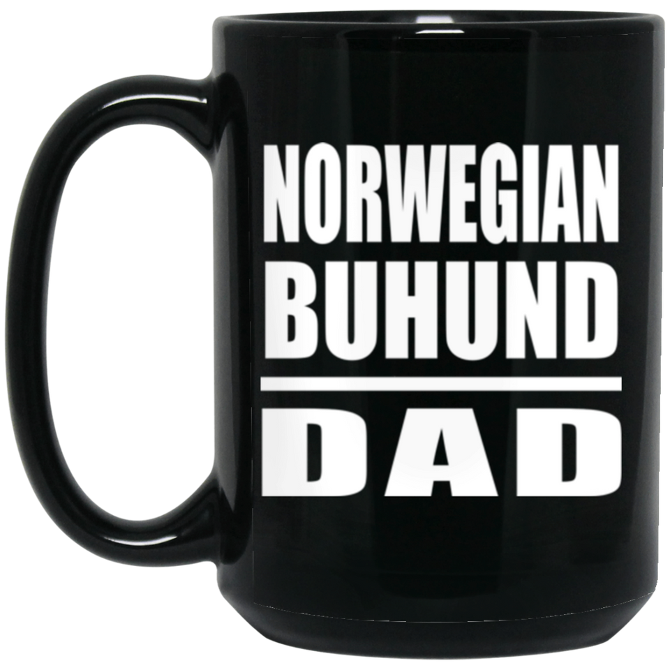 Norwegian Buhund Dad - 15oz Coffee Mug Black