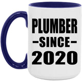 Plumber Since 2020 - 15oz Accent Mug Purple