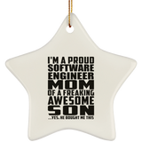 Proud Software Engineer Mom Of Awesome Son - Star Ornament