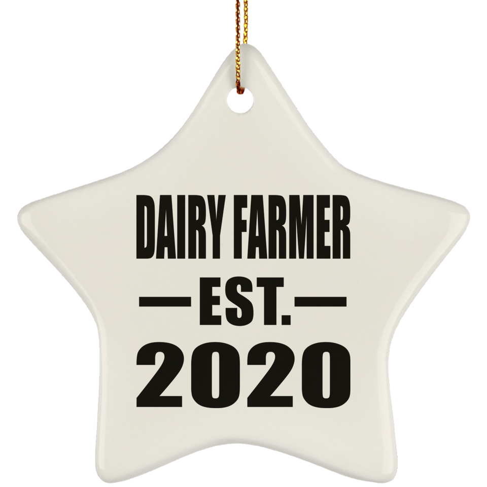 Dairy Farmer Established EST. 2020 - Star Ornament