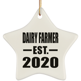 Dairy Farmer Established EST. 2020 - Star Ornament