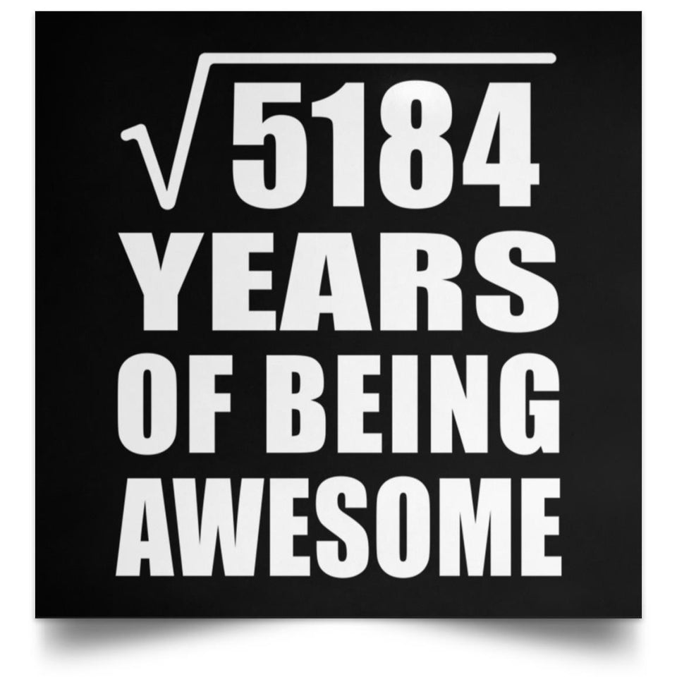 72nd Birthday Square Root of 5184 Years of Being Awesome - Poster Square